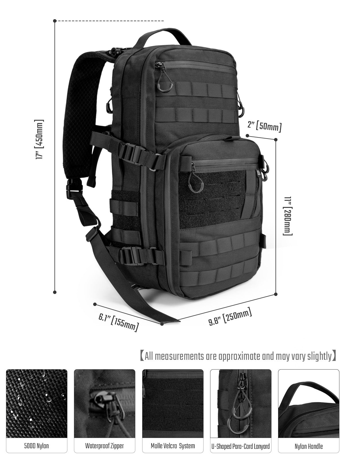 ModCase B2 アルティメット EDC タクティカル バックパック 14L (ブラック) 